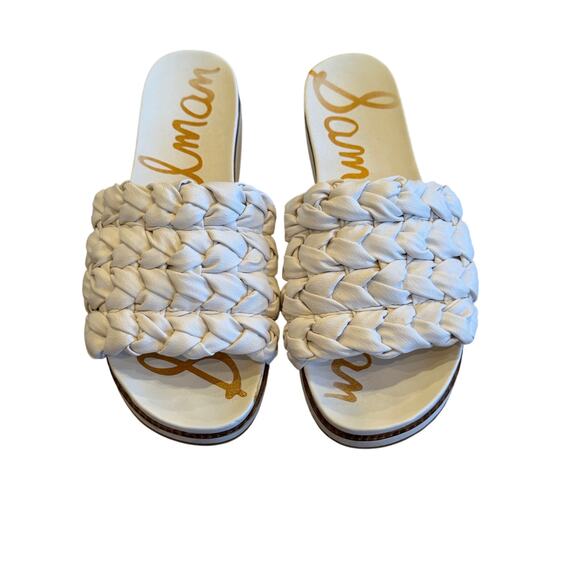 Sam Edelman Ainslie White Braided Sandal Slide Open Toe Size 9.5 - Picture 3 of 9